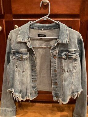 Black Label C’est Toi Womens Denim Jean Jacket Cropped Distressed